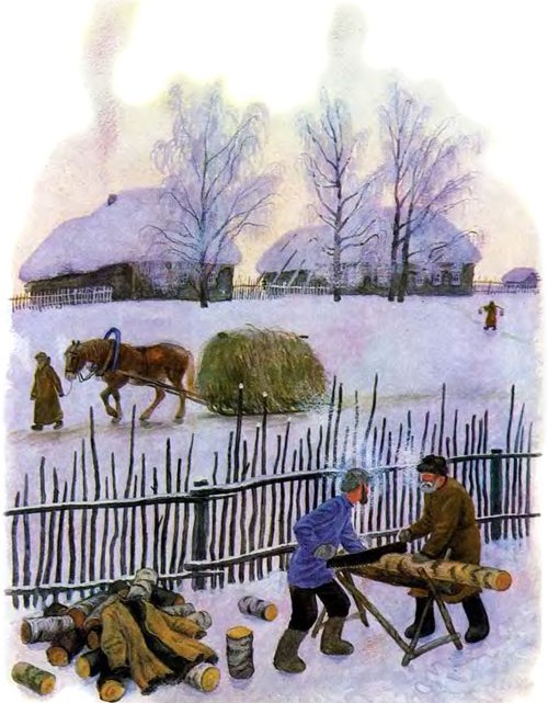 Иллюстрация к сказке Проказы старухи-зимы