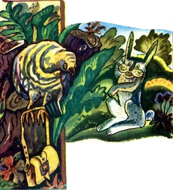 Иллюстрация к сказке Куропатка и заяц