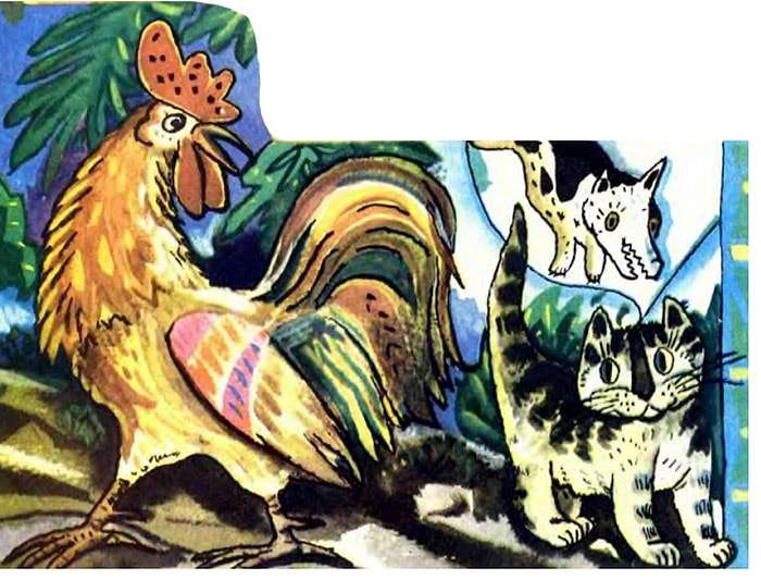 Иллюстрация к сказке Умный петух