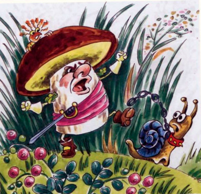 Иллюстрация к сказке Война грибов с ягодами